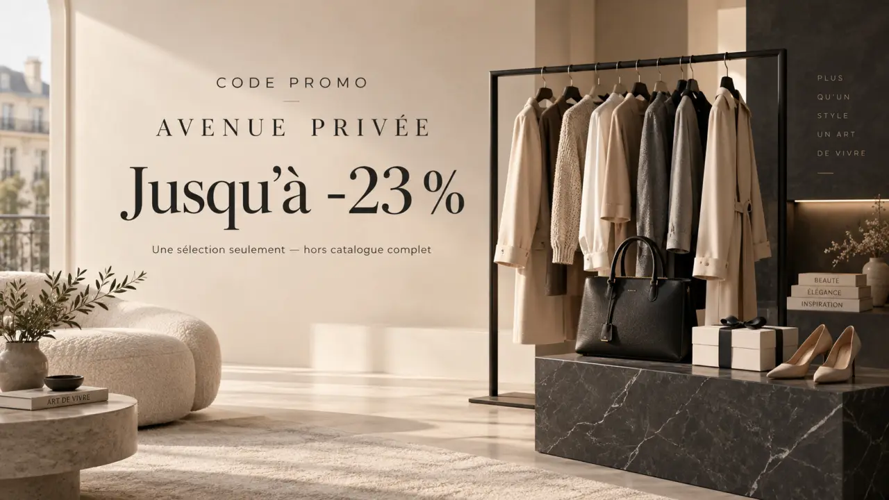 Code promo Avenue Privée : jusqu'à 23 % de réduction, mais pas sur tout le catalogue