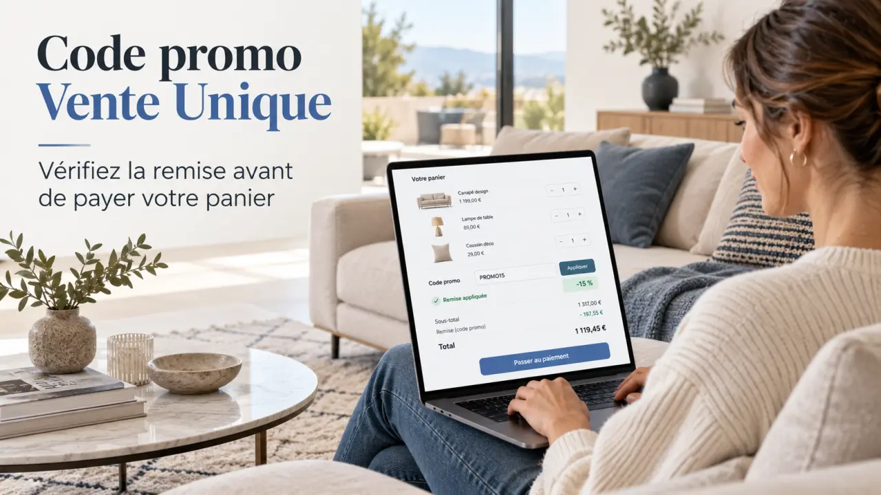 Code promo Vente Unique : vérifiez la remise avant de payer votre panier
