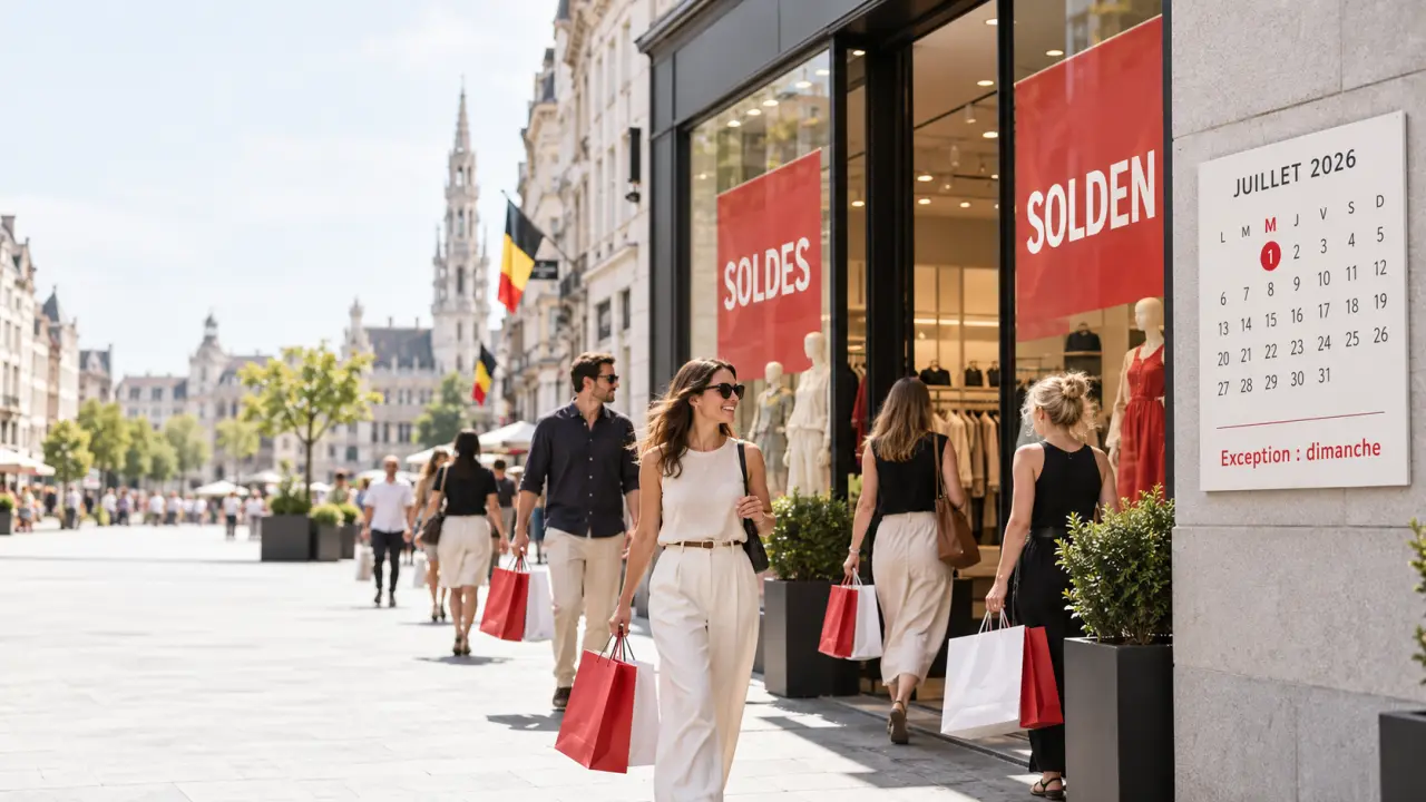 Les soldes en Belgique commencent le 1er juillet 2026, avec une exception le dimanche