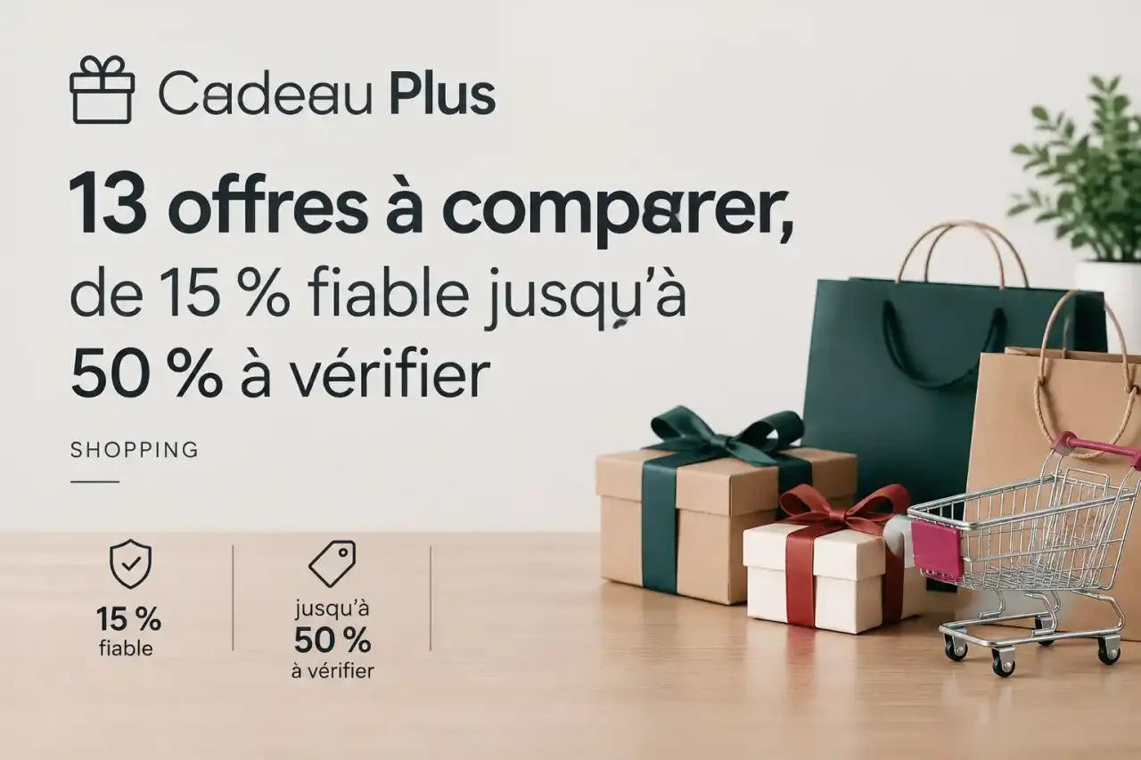 Cadeau Plus : 13 offres à comparer, de 15 % fiable jusqu’à 50 % à vérifier